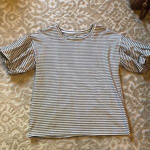 Black and white striped shirt with bell sleeves